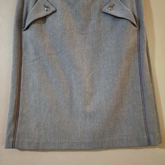 Grace Elements Womens A-Line Skirt Size 6P Petite Gray Career Stretch Knee - Picture 4 of 7